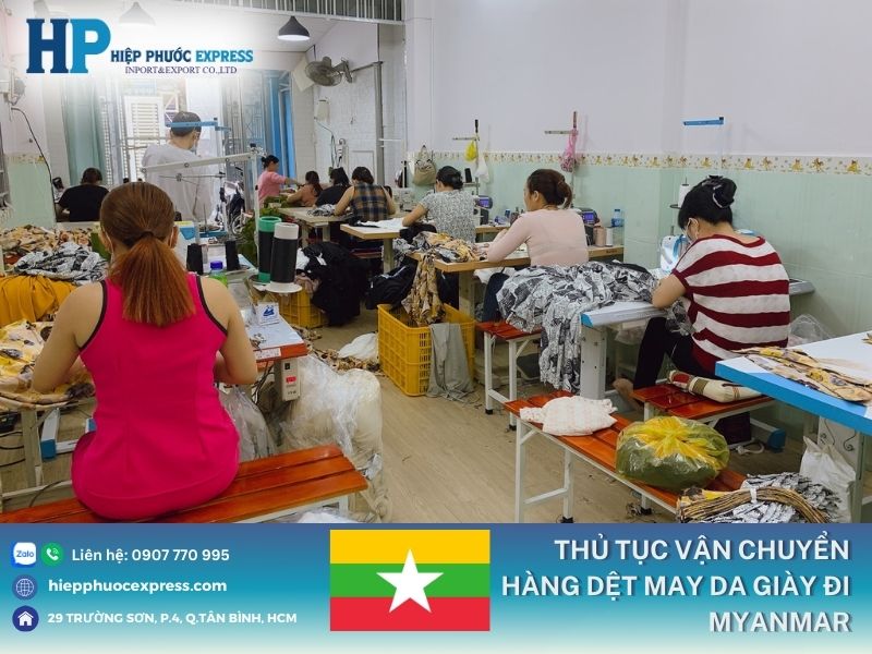 thu tuc van chuyen hang det may da giay di myanmar