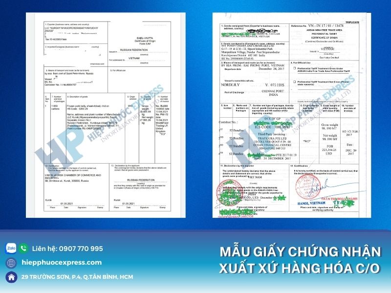 mau giay chung nhan xuat xu hang hoa trong xnk