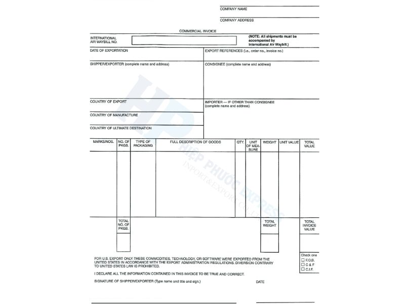 commercial invoice mau so 3