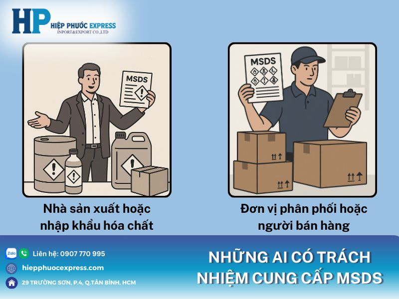 Ai có trách nhiệm cung cấp phiếu an toàn hóa chất msds