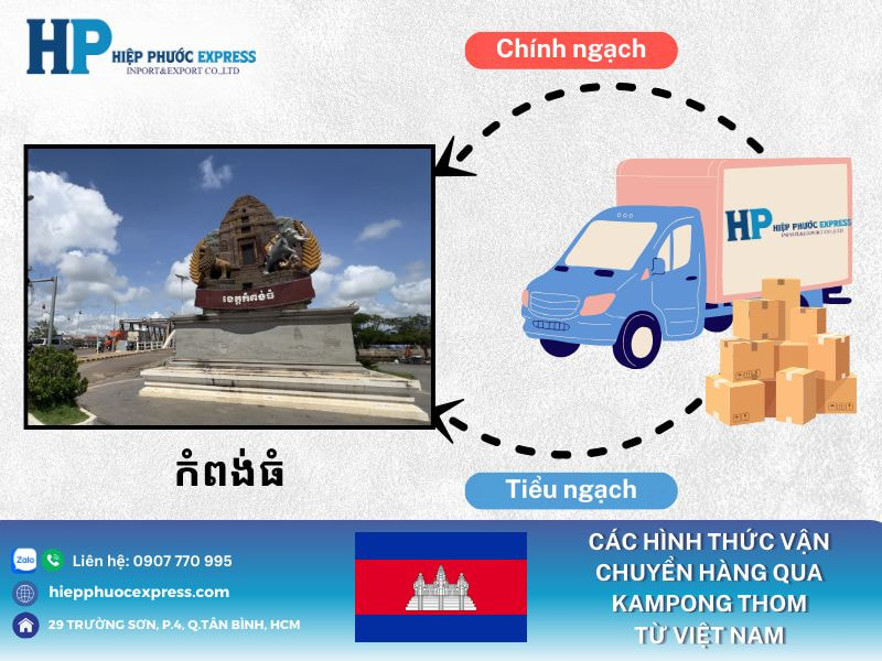 Các hình thức vận chuyển hàng qua Kampong Thom từ Việt Nam