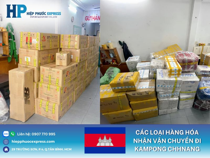 Các loại hàng nhận vận chuyển đi Kampong Chhnang