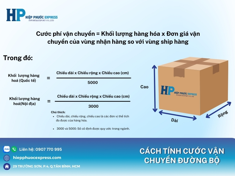 cách tính phí vận chuyển đường bộ