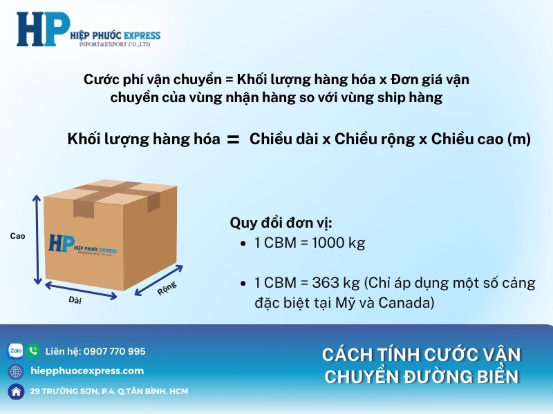 cách tính phí vận chuyển đường biển