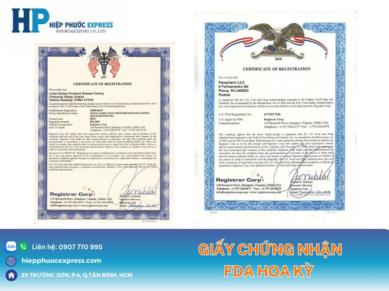 Giấy chứng nhận FDA là gì
