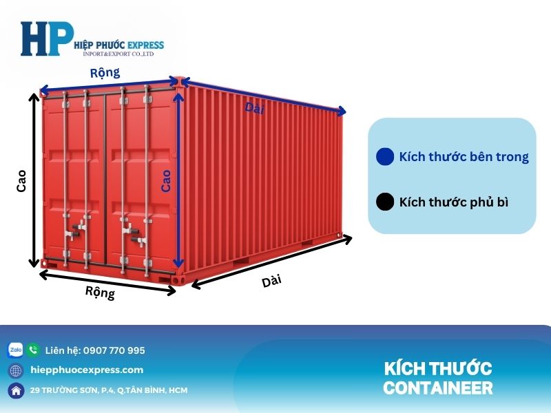 kích thước xe container