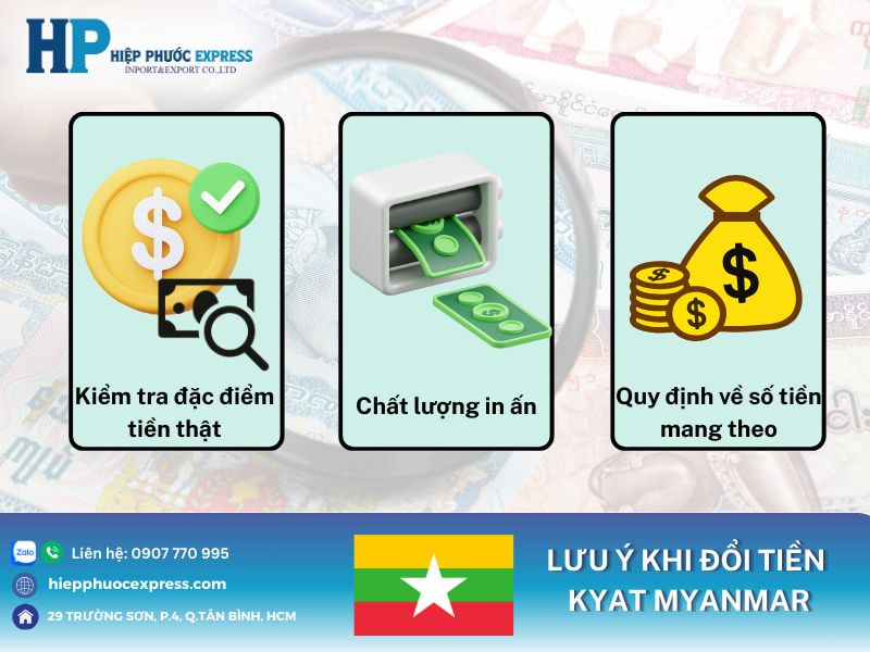 Lưu ý khi doi tien Kyat MMK