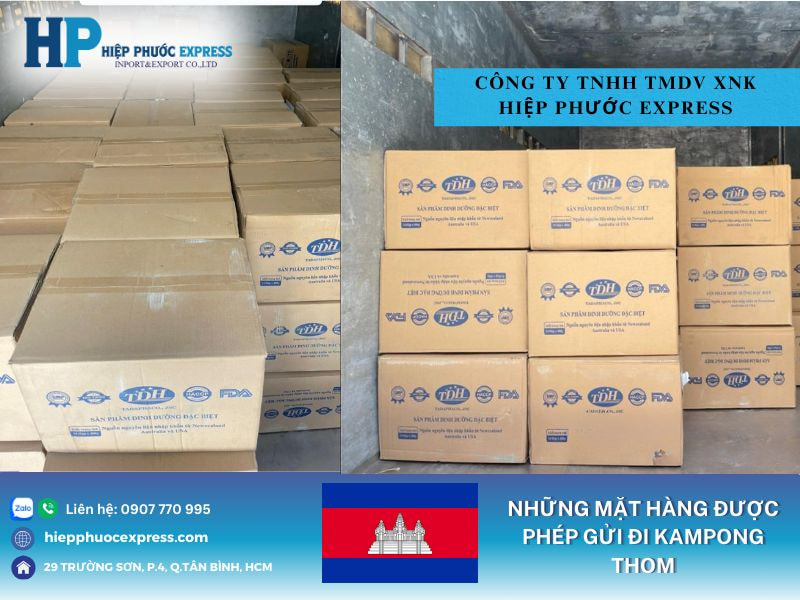 Những mặt hàng được phép gửi đi Kampong Thom Campichia