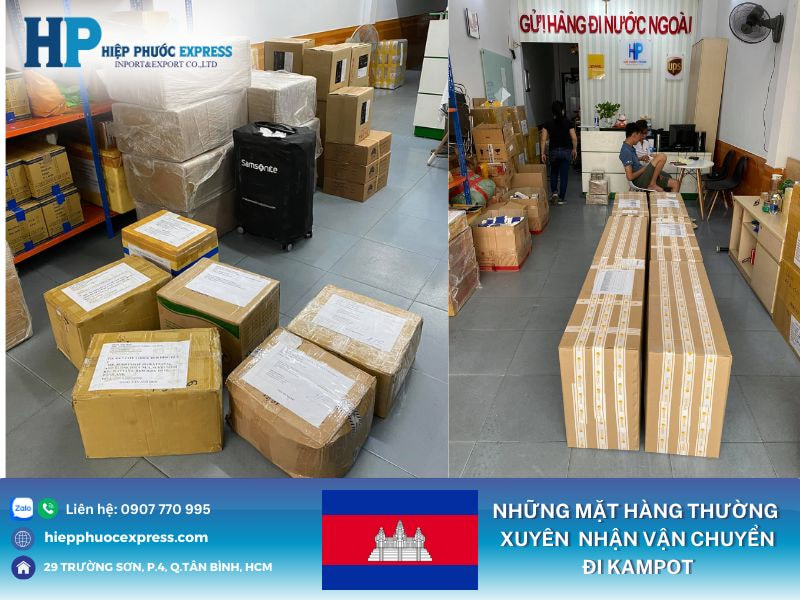 Những mặt hàng thường xuyên nhận vận chuyển đi Kampot