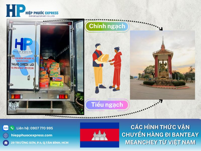 cac hinh thuc van chuyen hang di banteay meanchey tu viet nam
