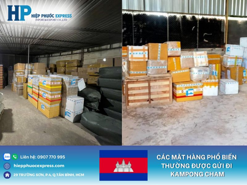 Các mặt hàng phổ biến thường được vận chuyển sang Kampong Cham