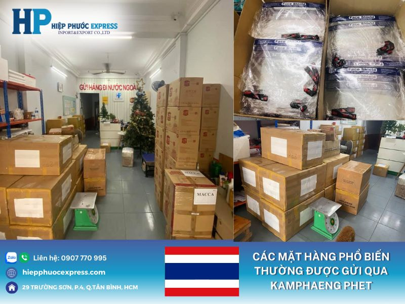 Các mặt hàng phổ biến thường được gửi qua kamphaeng phet