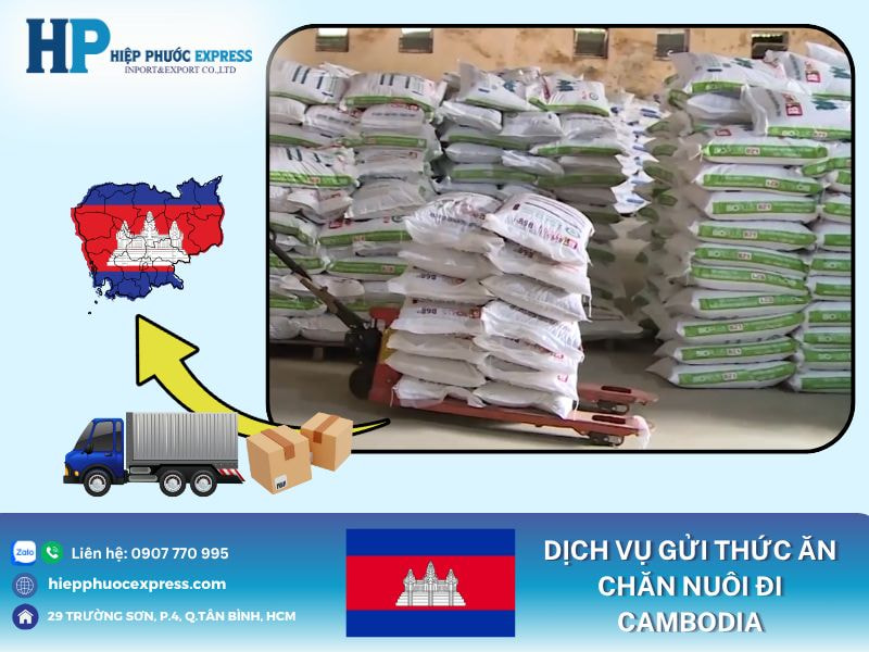 dich vu gui thuc an chan nuoi di Campuchia