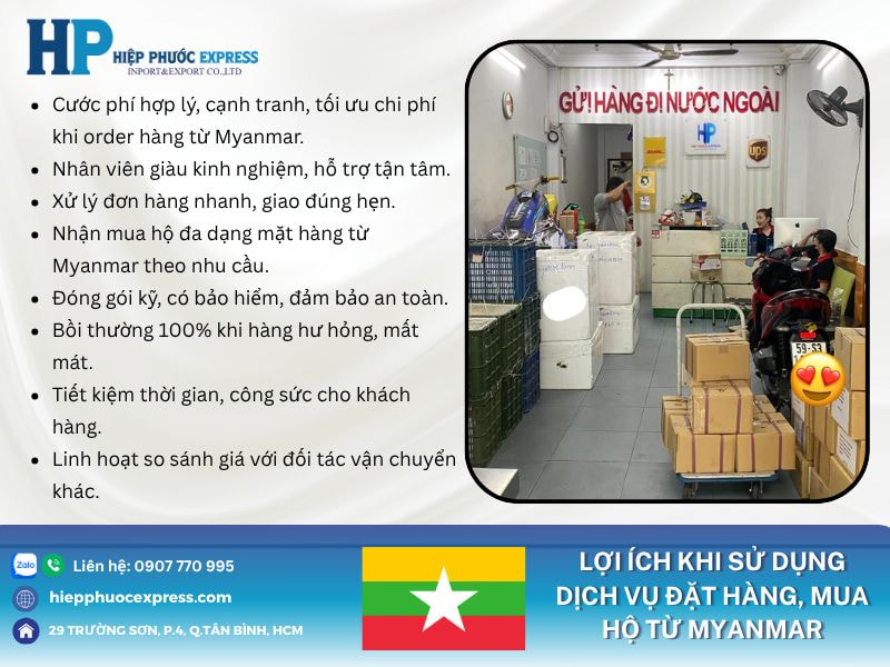 Lợi ích khi sử dụng dịch vụ đặt hàng, mua hộ từ Myanmar