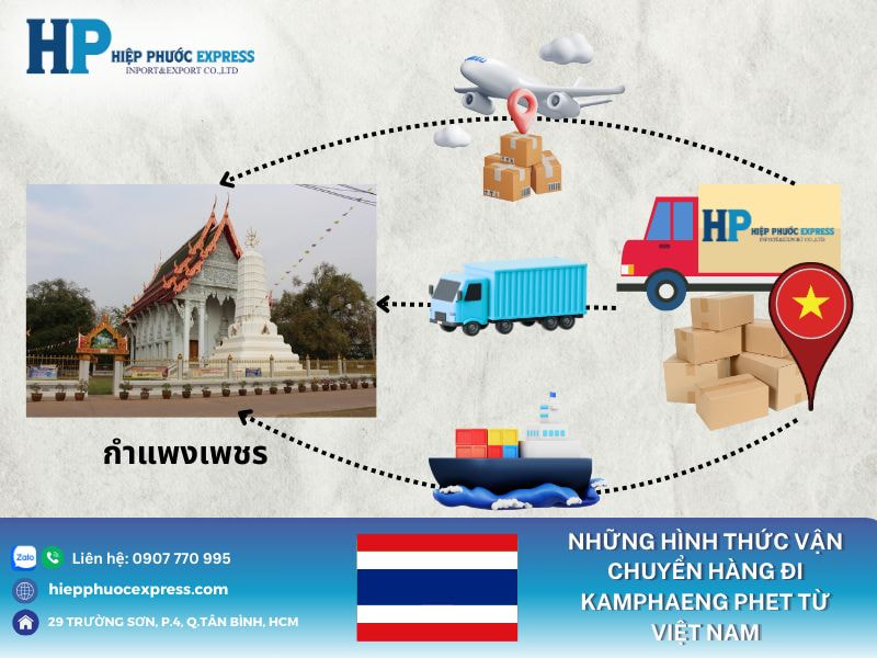 Những hình thức vận chuyển hàng đi kamphaeng phet từ Việt Nam