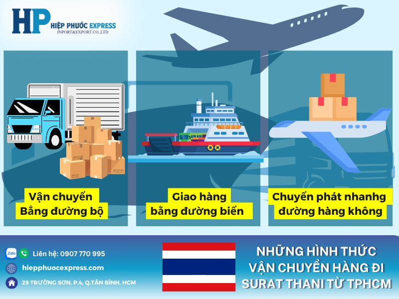 Những hình thức vận chuyển hàng đi Surat Thani từ TpHCM