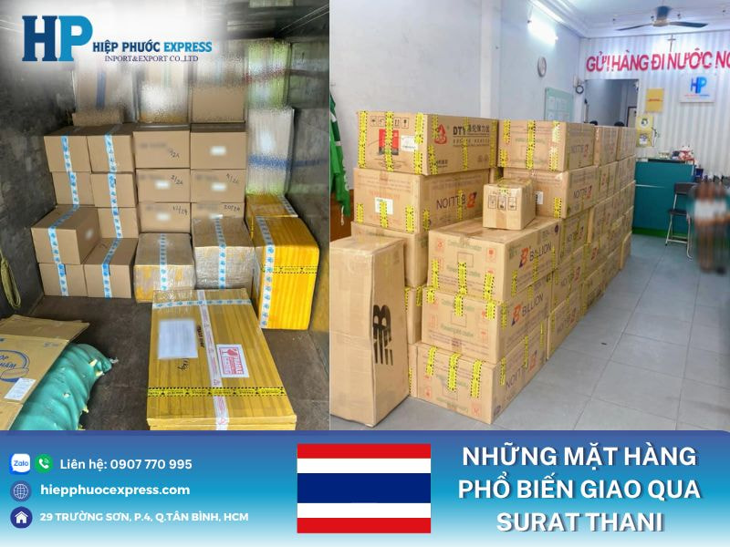 Những mặt hàng phổ biến giao qua Surat Thani
