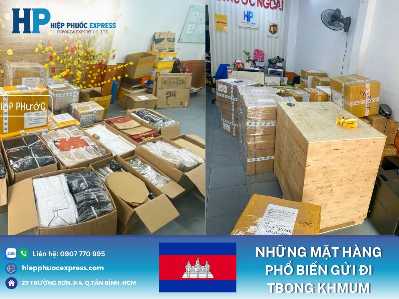 Những mặt hàng phổ biến gửi đi Tbong Khmum
