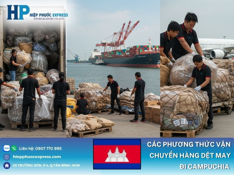 Các phương thức vận chuyển hàng dệt may đi Campuchia