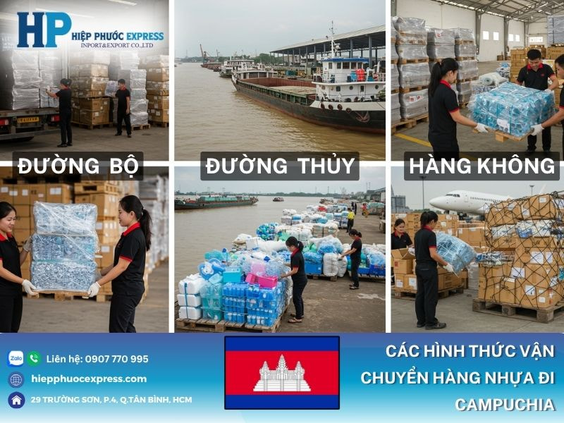 Các hình thức vận chuyển hàng nhựa đi Campuchia