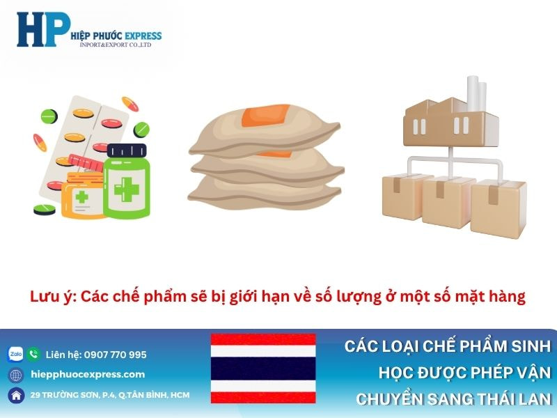 Các loại chế phẩm sinh học được phép gửi sang Thái Lan