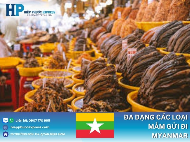 Các loại mắm thường được gửi đi Myanmar