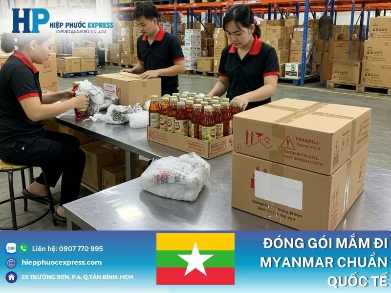 Quy trình đóng gói gửi mắm đi Myanmar an toàn