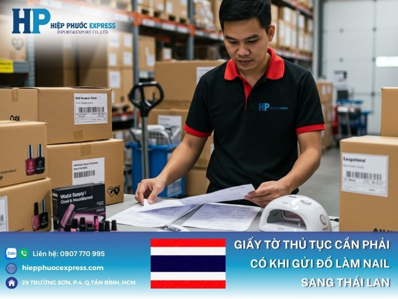 Thủ tục giấy tờ cần phải có khi gửi đồ làm nail sang Thái