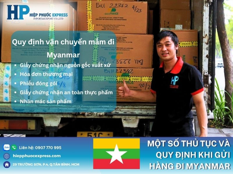 Thủ tục giấy tờ hải quan gửi mắm đi Myanmar