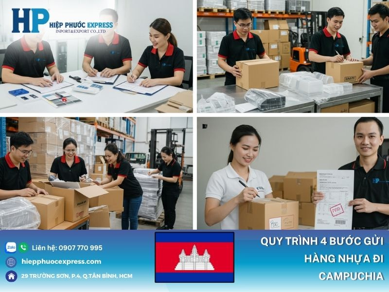 Quy trình 4 bước vận chuyển hàng nhựa đi Campuchia