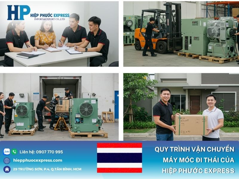 Quy trình 4 bước gửi máy móc đi Thái của Hiệp Phước