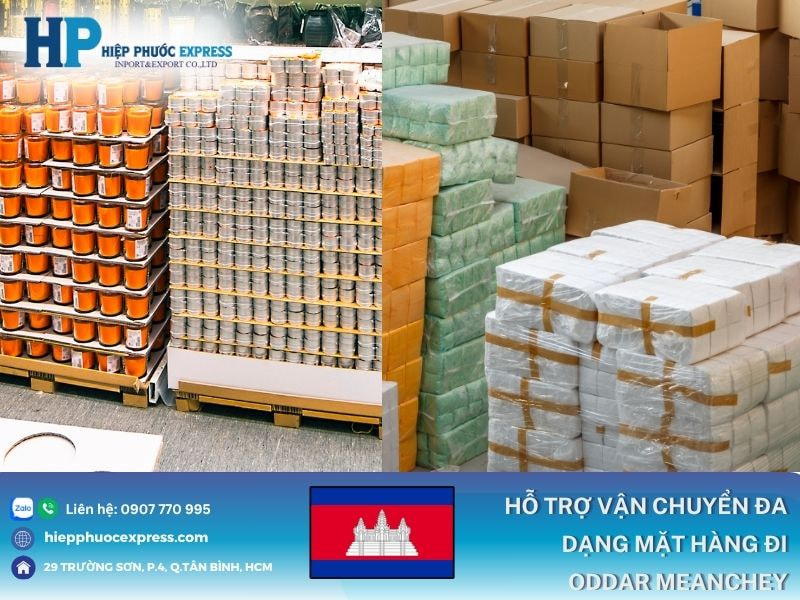 Các loại hàng hóa được có thể vận chuyển sang Oddar Meanchey