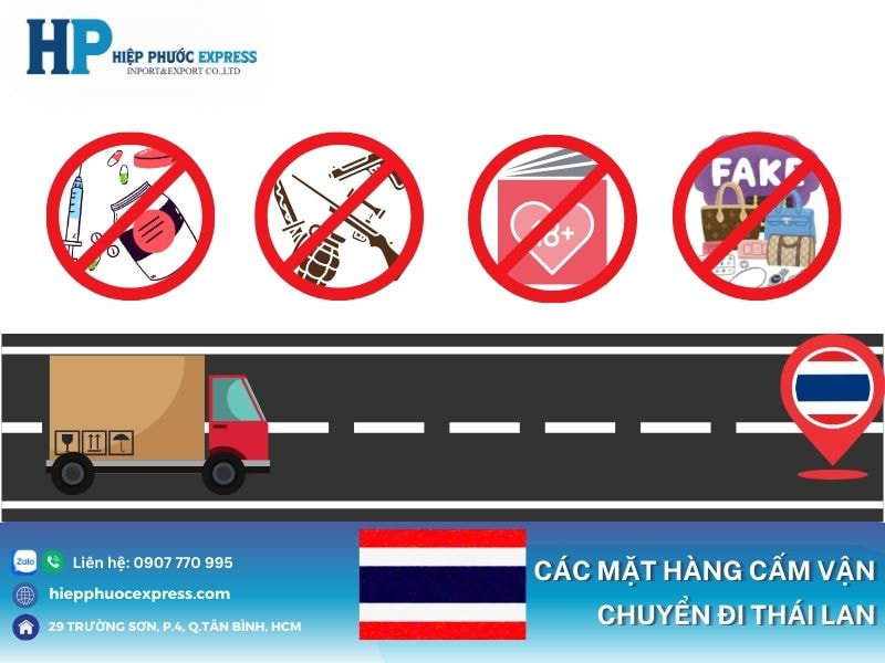 các mặt hàng cấm vận chuyển đi Thái Lan