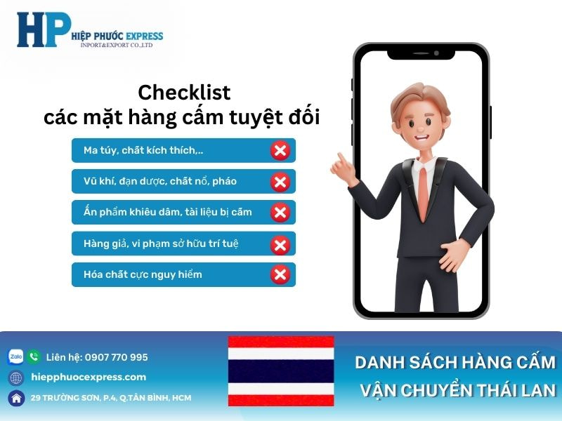 Checklist các mặt hàng không được gửi qua Thái Lan