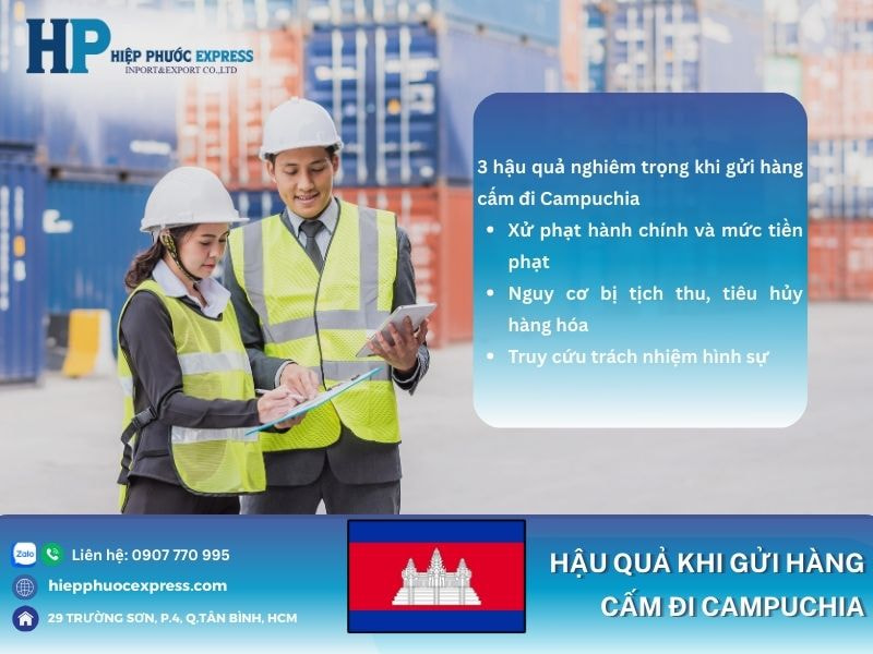 Những rủi ro khi gửi hàng cấm đi Campuchia