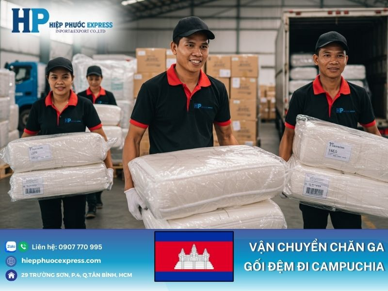 Vận chuyển chăn ga gối đệm đi Campuchia