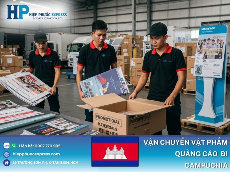 Vận chuyển vật phẩm quảng cáo đi Campuchia
