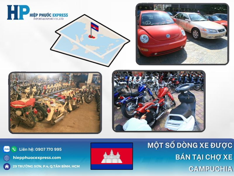mot so dong xe duoc ban tai cho xe campuchia