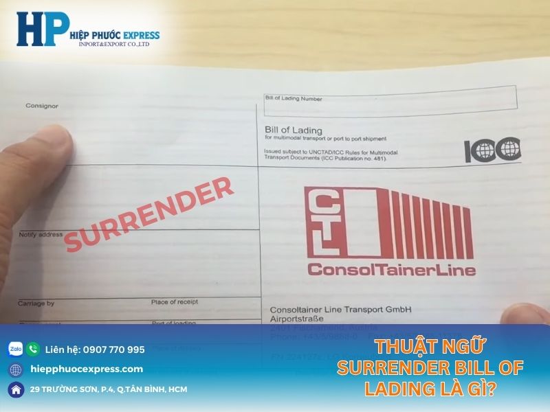 Surrender Bill Of Lading la gi