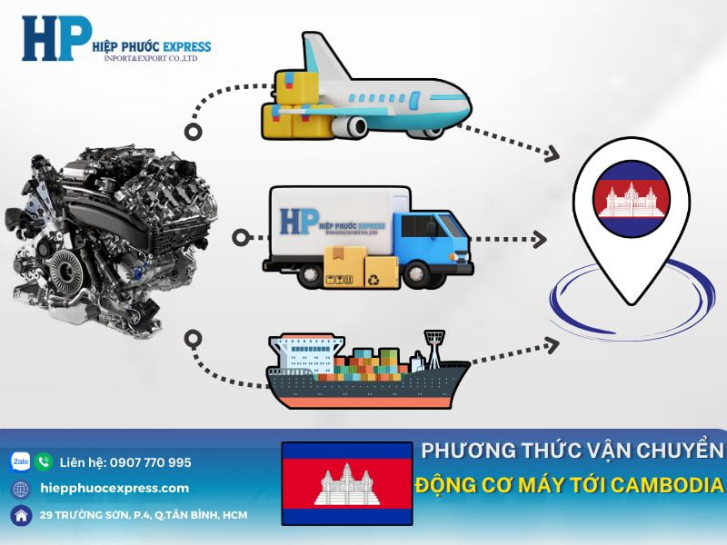 phuong thuc van chuyen dong co may toi cambodia