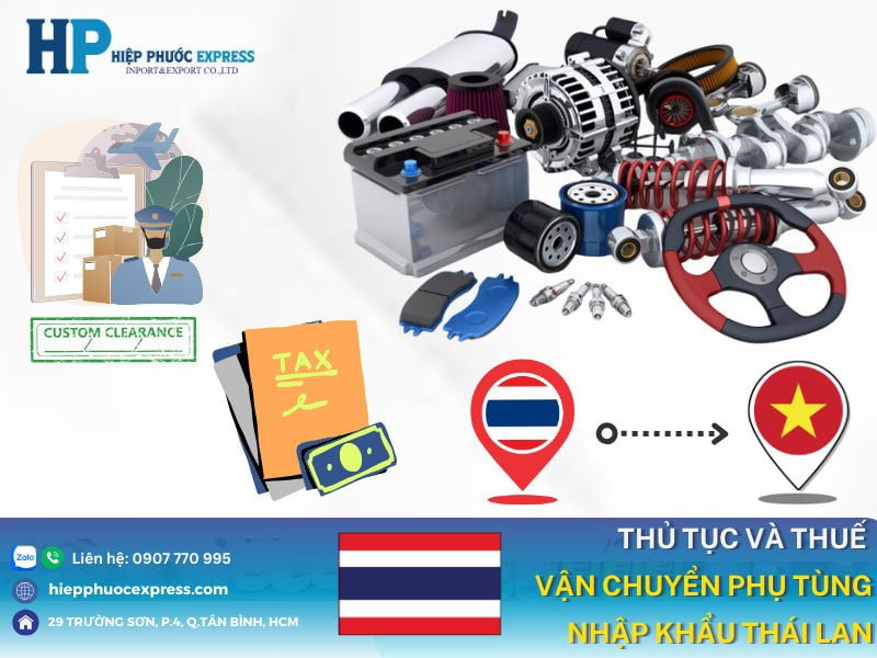 thu tuc va thue van chuyen hang phu tung nhap khau thai lan
