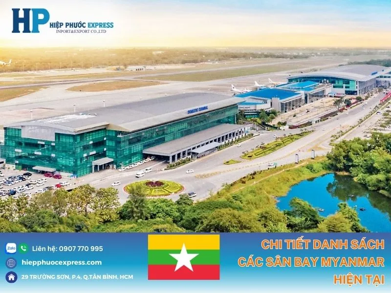 Danh sach day du cac san bay hang dau hien nay tai Myanmar