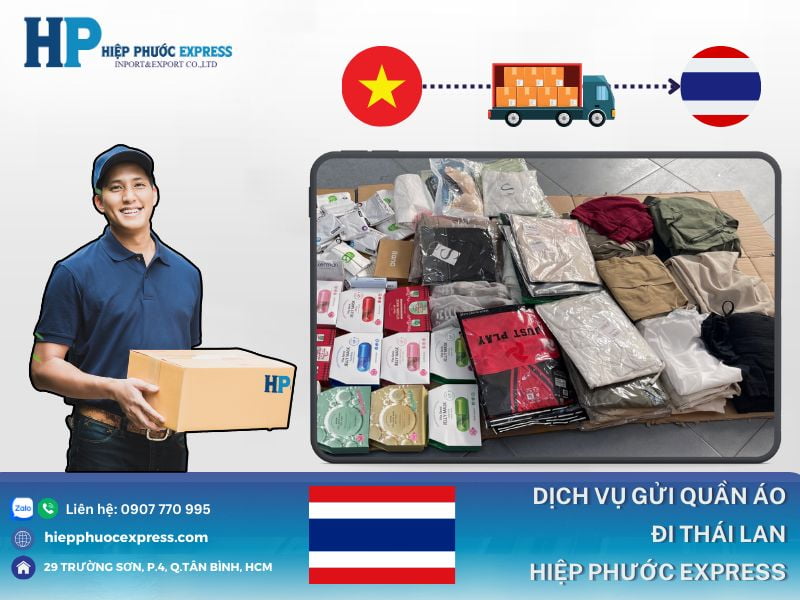 dich vu gui quan ao di thai lan hiep phuoc express