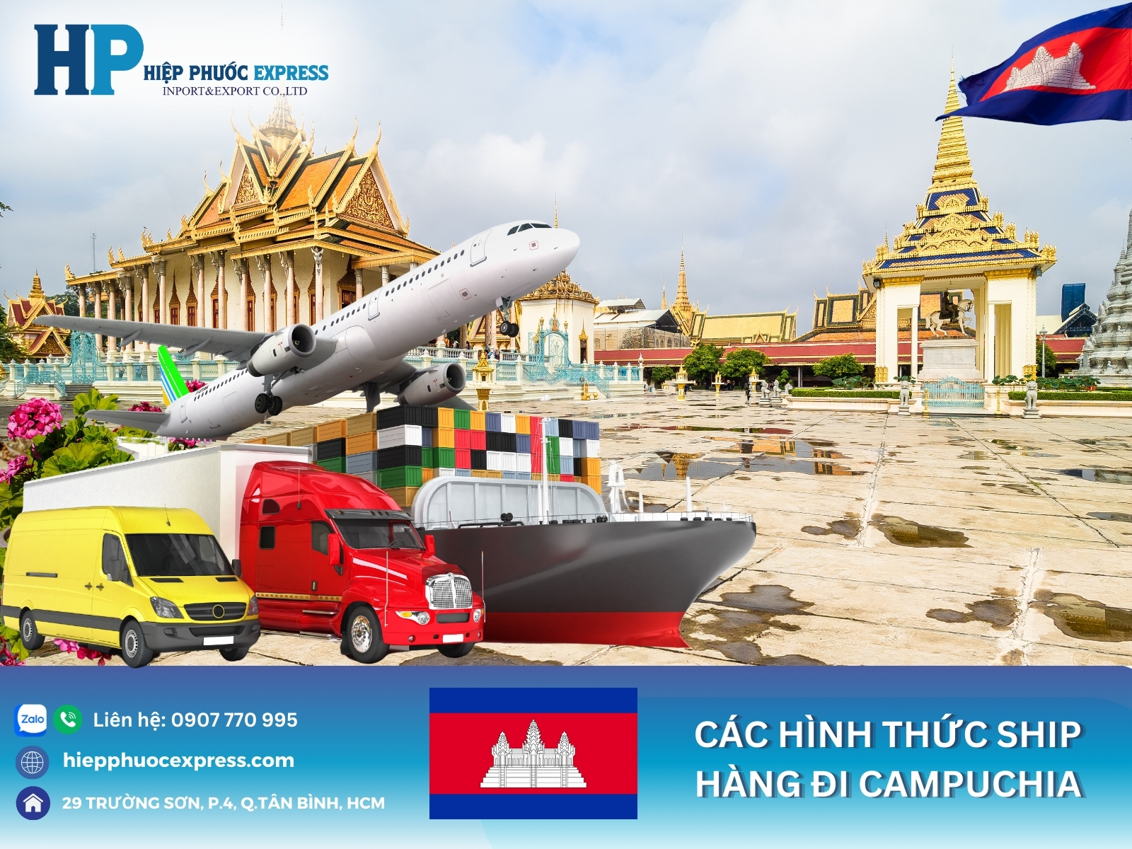 Các hình thức ship hàng đi Campuchia