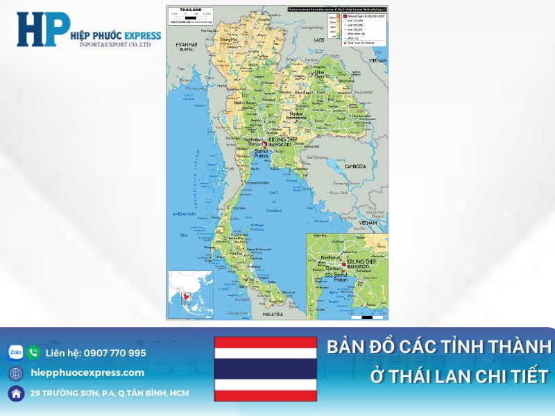 ban do cac tinh o thai lan chi tiet