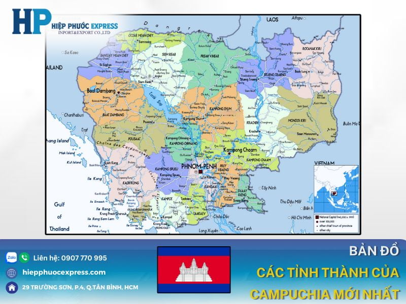 ban do cac tinh thanh campuchia moi nhat