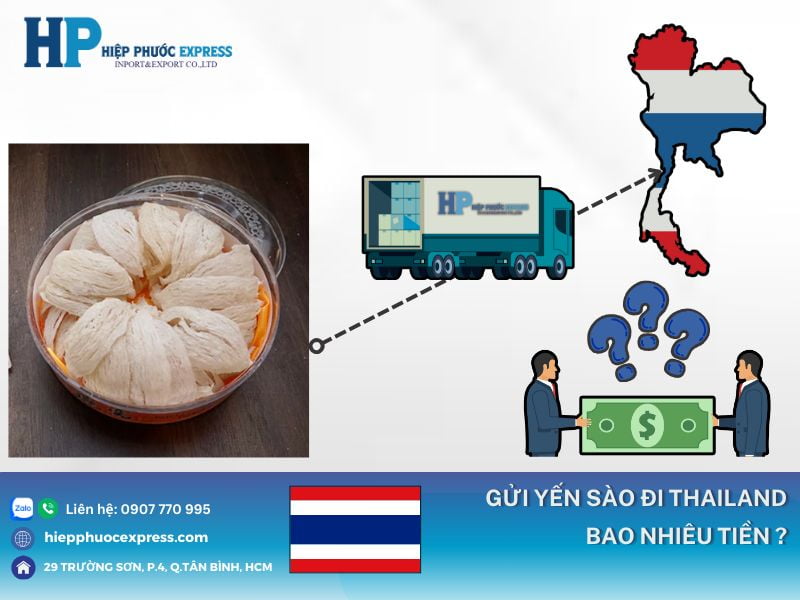 gia cuoc gui yen sao di thai lan bao nhieu tien