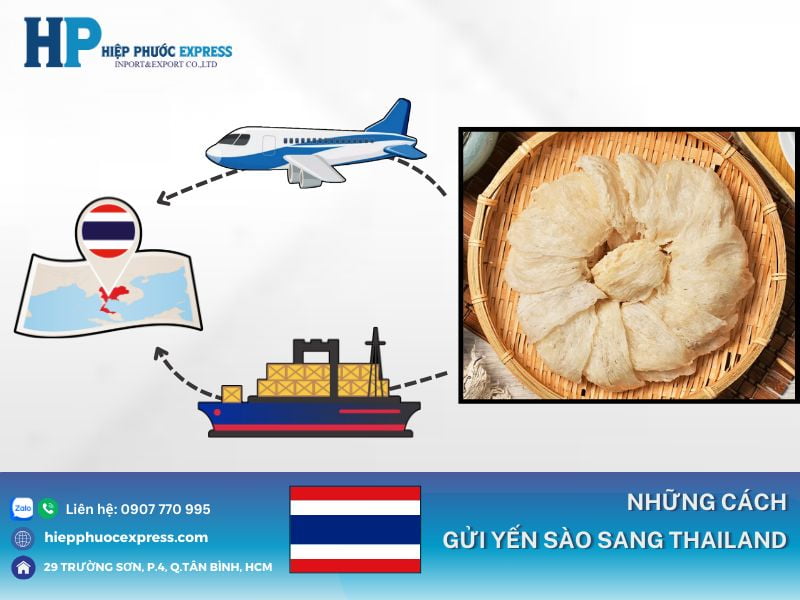 gui yen sao sang thailand bang cach nao