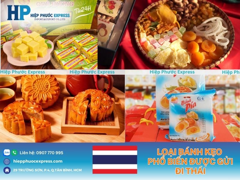 một số loại bánh kẹo gửi đi Thái phổ biến
