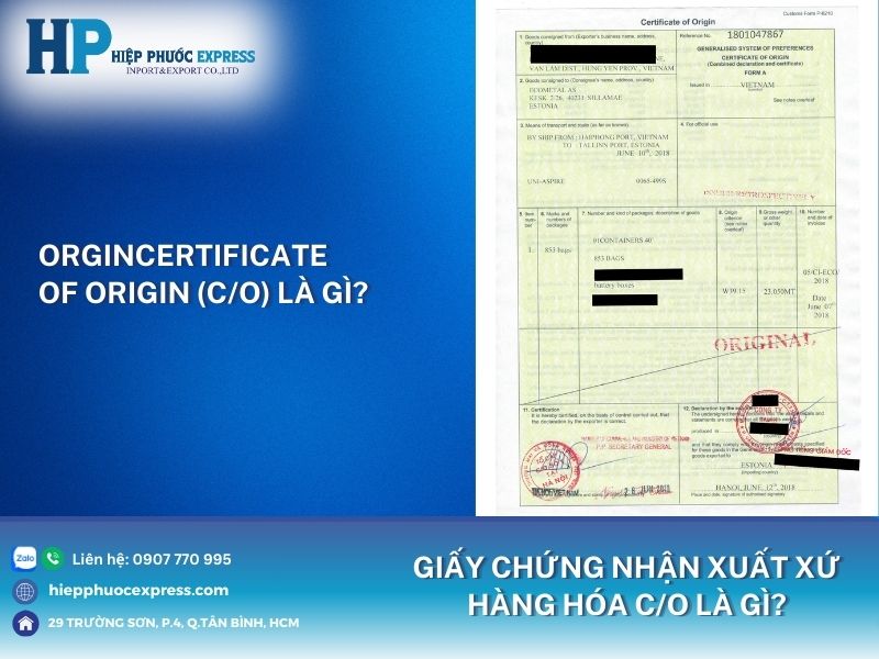 giay chung nhan xuat xu hang hoa c/o la gi